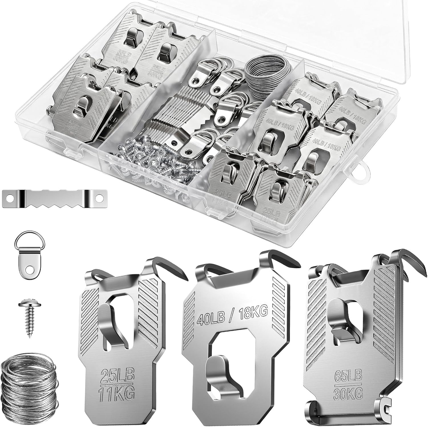 111Pcs 25 40 65 LB Drywall Picture Hangers Claw Heavy Duty No Damage | Picture H