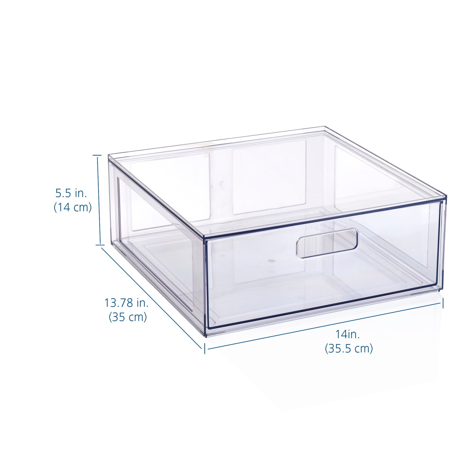 (2 pack) Mainstays Clear Glossy Plastic Pull-Out Closet Drawer Large Size