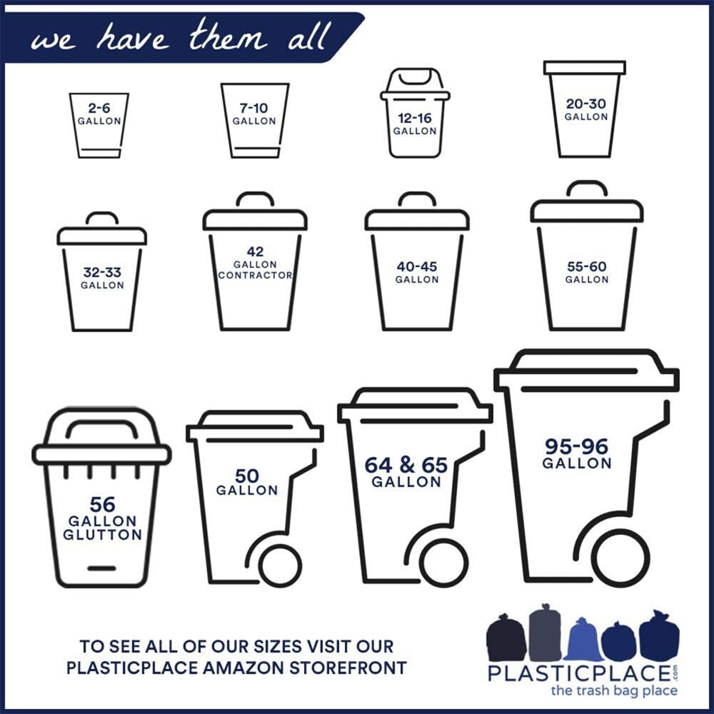 Plasticplace 25 Gal Eco-Friendly Trash Bags – Black, case of 100 bags