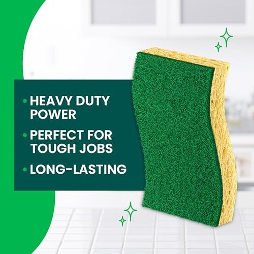 Scotch Brite Heavy Duty Scrub 9 Pack Kitchen Sponges Home Cleaning Scrubber *