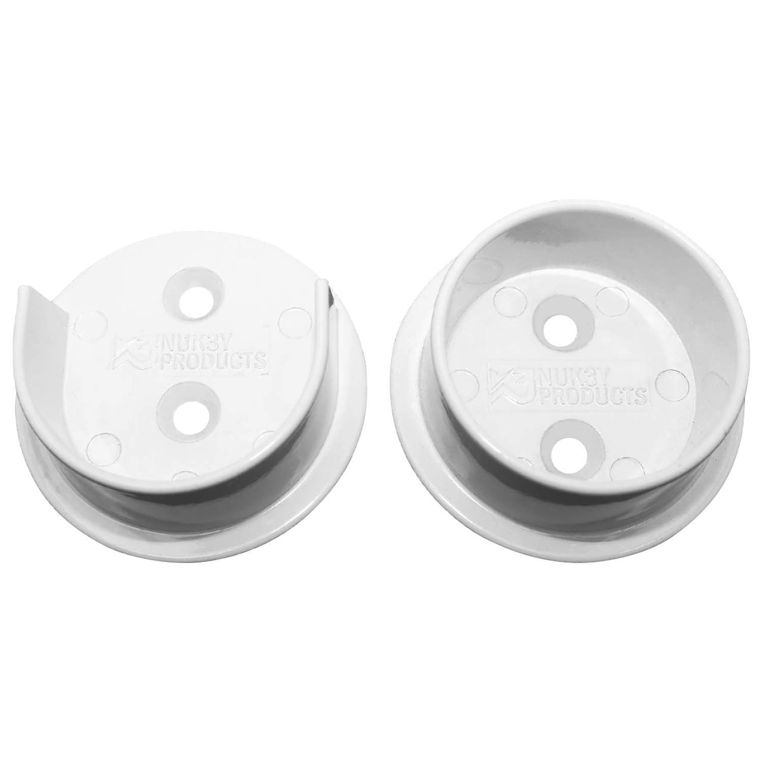 “Nuk3y Heavy Duty Metal Steel Closet Pole Socket Set 1-1/2″” (White)”