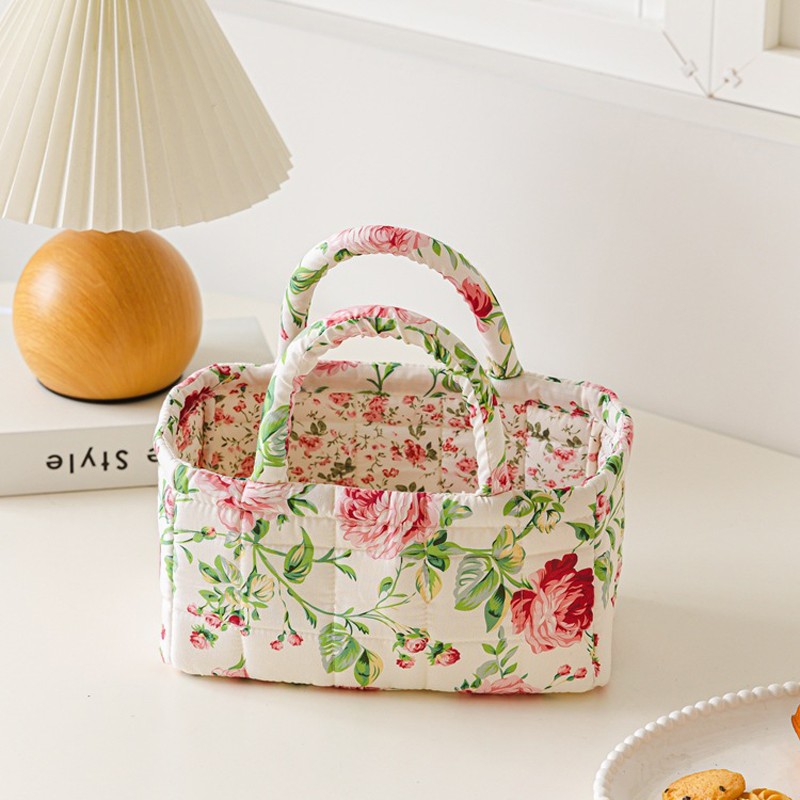 Flroal Fabric Storage Basket Storage And Organizing Basket Miscellaneous Basket.