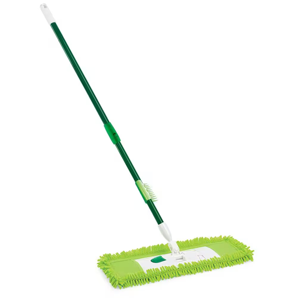 18 In. Microfiber Fingers Dust Flat Mop with 2-Piece Handle