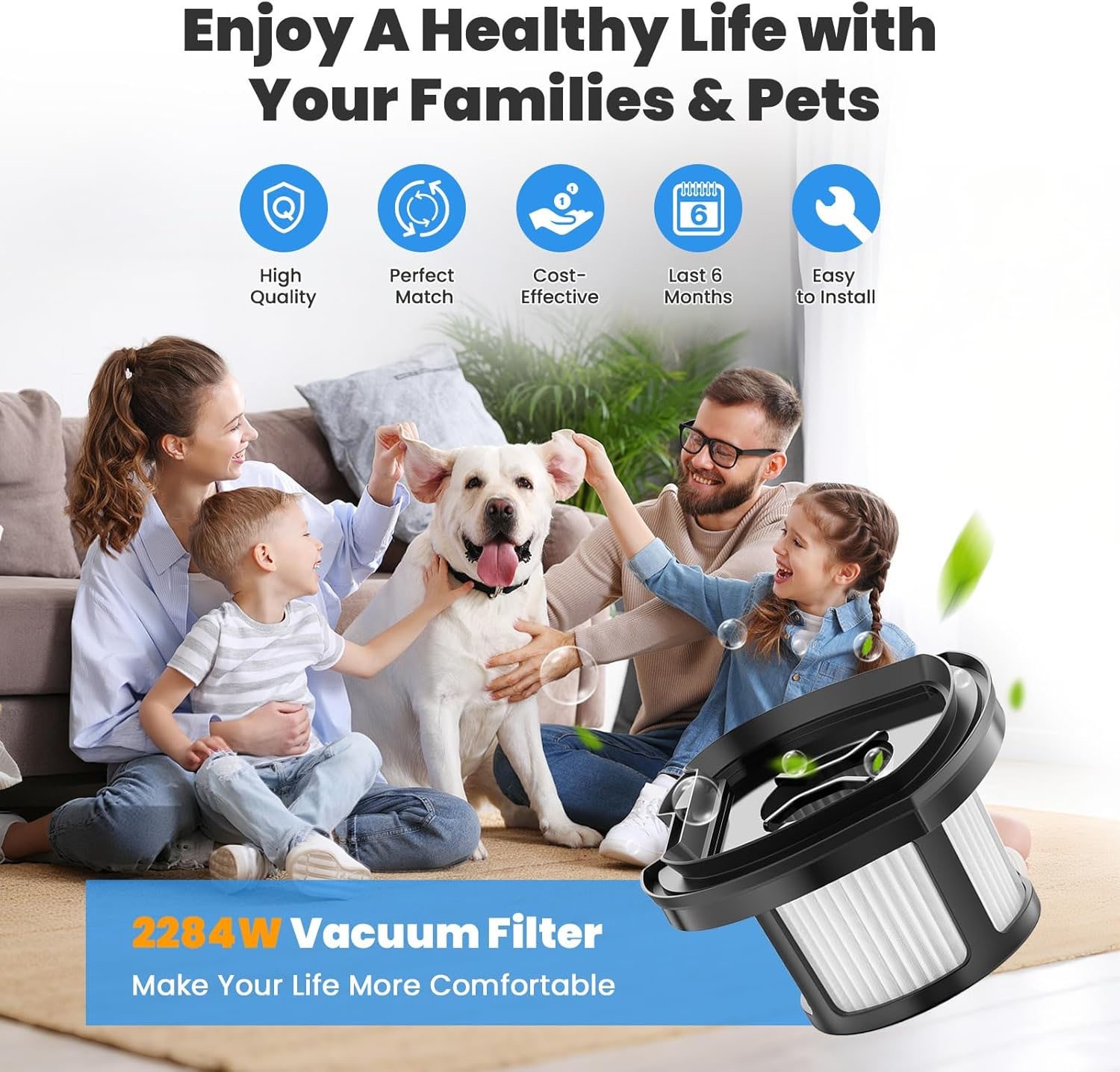 HEPA Filter Replacement for Bissell Pet Hair Eraser Hand Vacuum 2389 2390 2284W