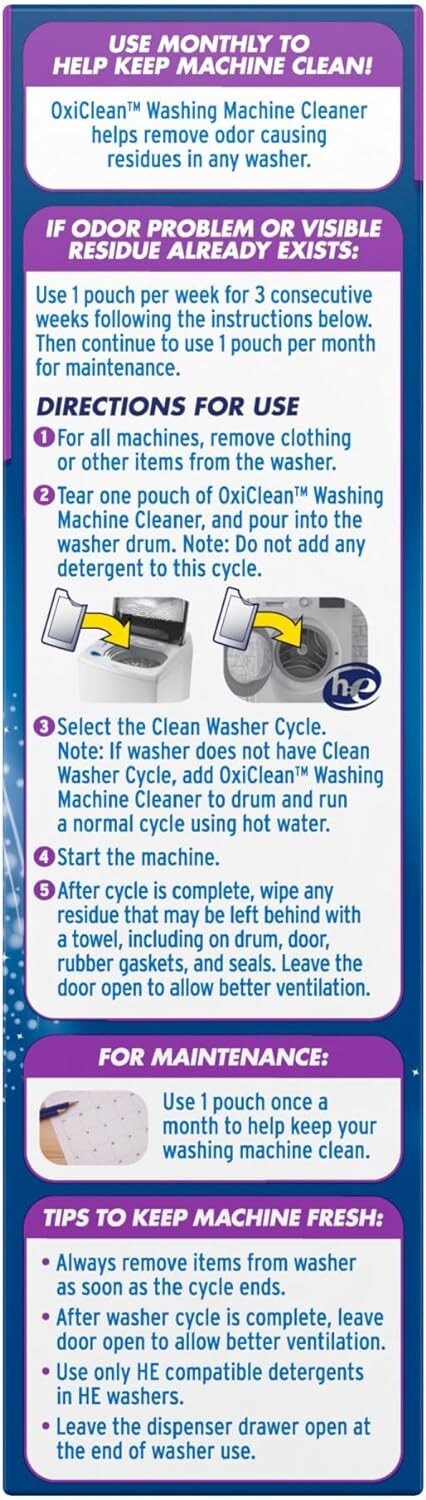 OxiClean Washing Machine Cleaner with Odor Blasters 4 Count