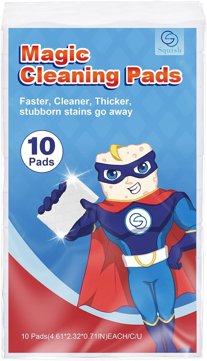 Squish Magic Eraser Sponge, 18 Pack Cleaning Pads for Walls, Oven, White