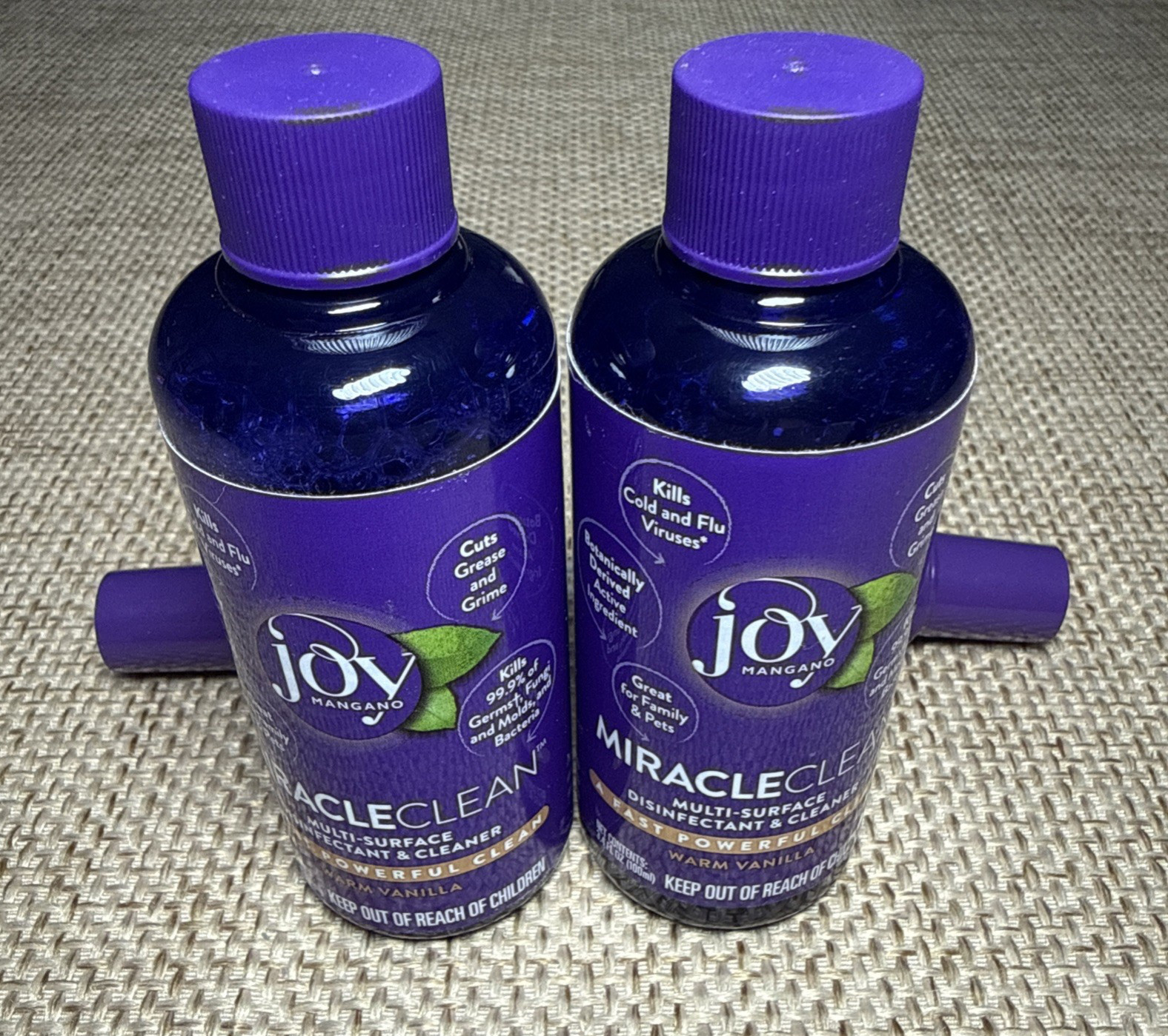 Joy Mangano Miracleclean WARM VANILLA Multi Surface Disinfectant Cleanser 3.4ea