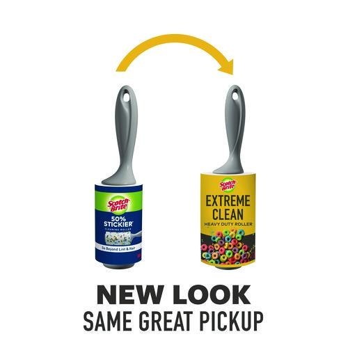 Scotch-Brite Extreme Clean Lint Roller, 100 Sheets/Roll, 2 Packs of 2 (4 Total)