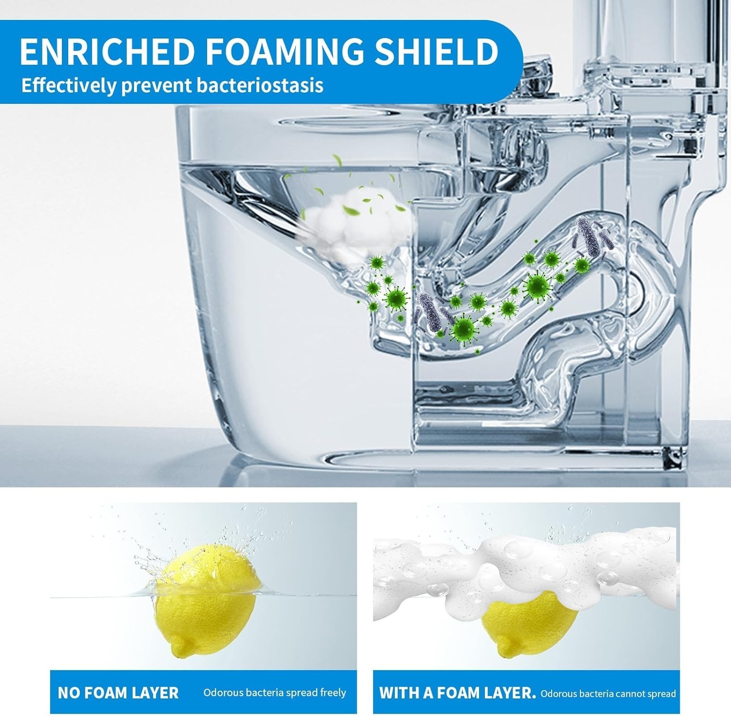 HOROW Toilet Foaming Shield 480ml Cleaner Splash Control Deodorizing Foam Agent