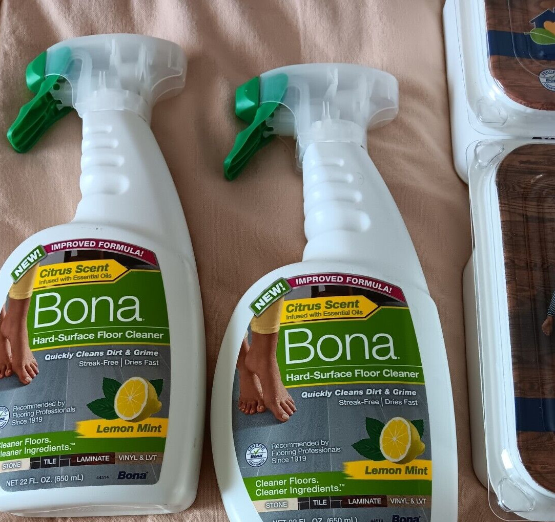 Bona Hard Surface Floor Cleaner Lot Disposable Wet Cleaning Pad Lemon Mint Scent