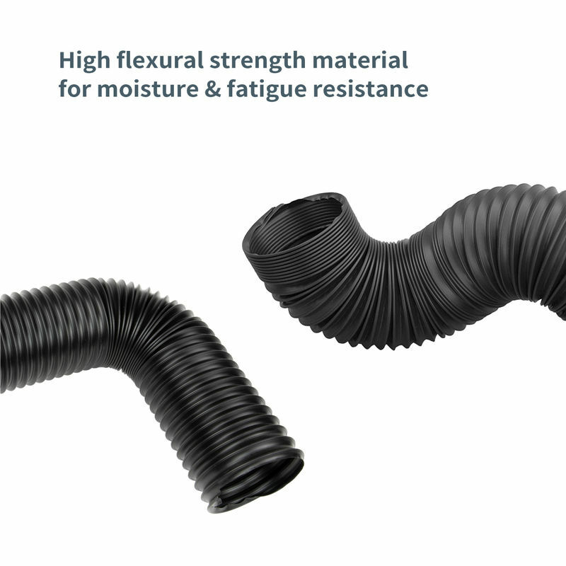 POWERTEC 4 Inch Dia. Flexible Dust Collection Hose Black (70128)