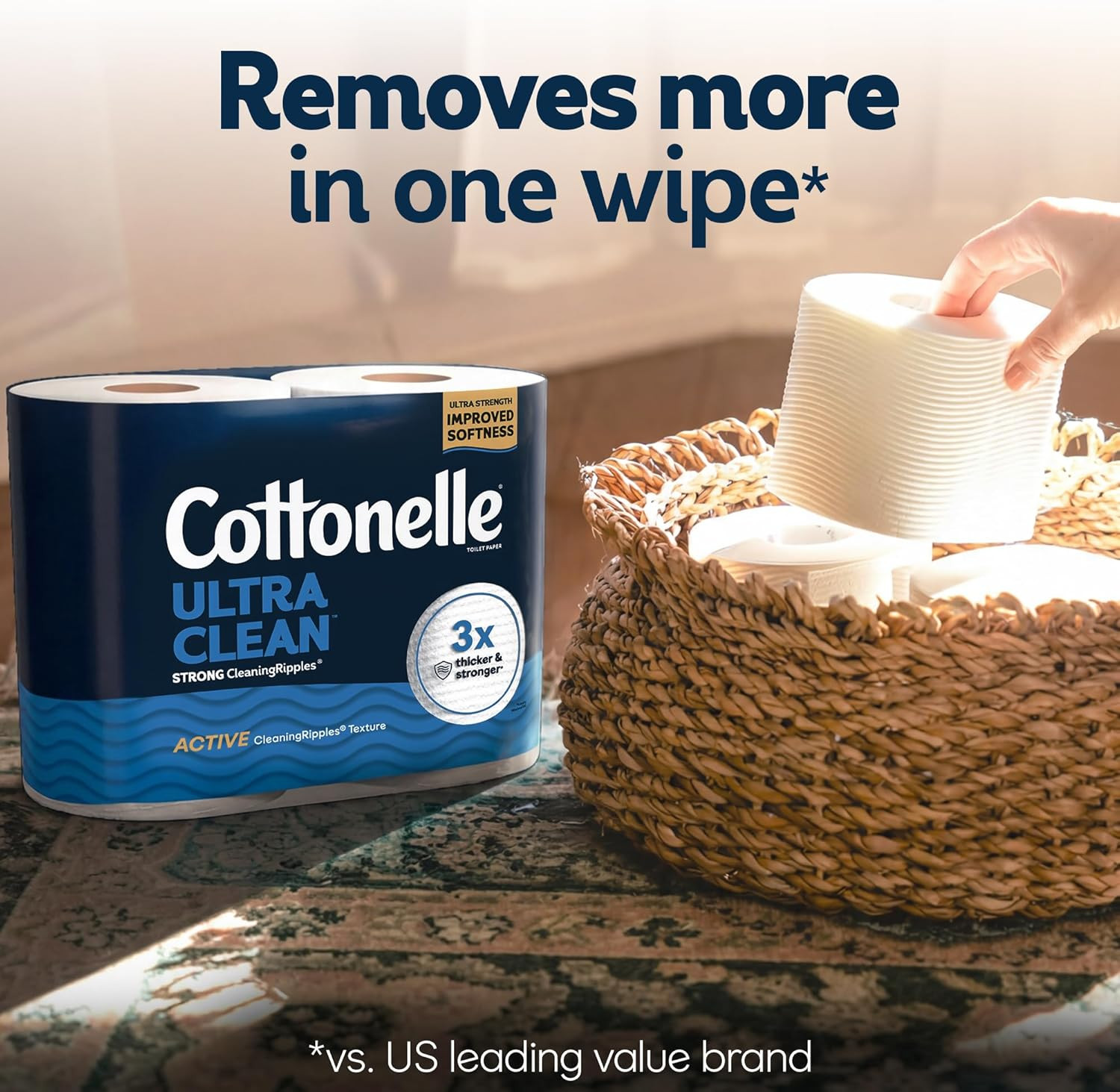 Cottonelle Ultra Clean Toilet Paper, 24 Mega Rolls (132 Regular Rolls)