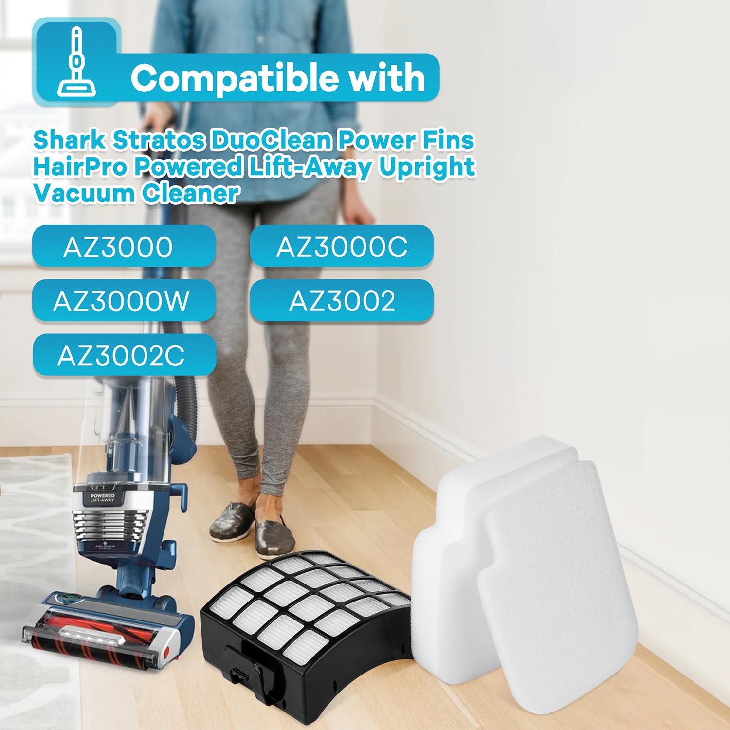 AZ3002 Filters Replacement for shark Stratos Powered Lift-Away Upright Vacuum…