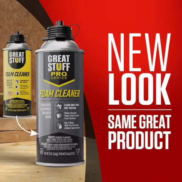 Great Stuff 12oz Spray Foam Sealant Cleaner Removes Uncured Insulation Residue