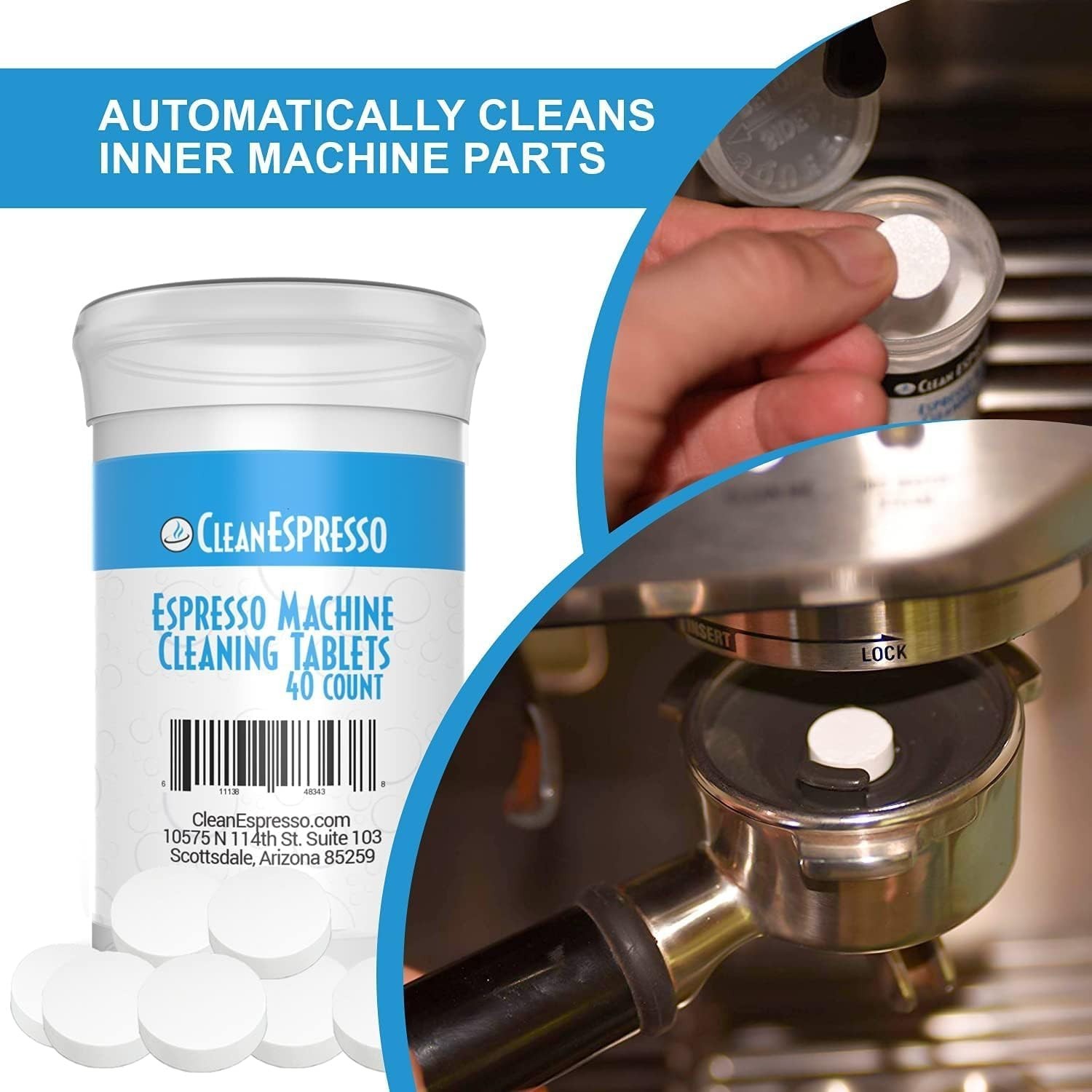 CleanEspresso – Designed For Breville Cleaning Kit – 40 Cleaning Tablets and
