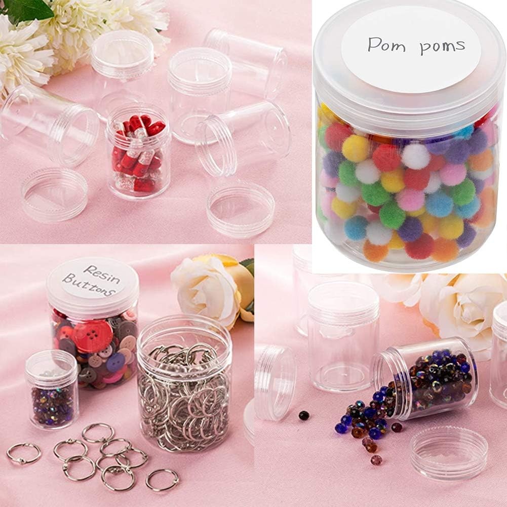 20 Pack 4oz Empty Clear Slime Containers,Round Plastic Cosmetic Jars with Lid…