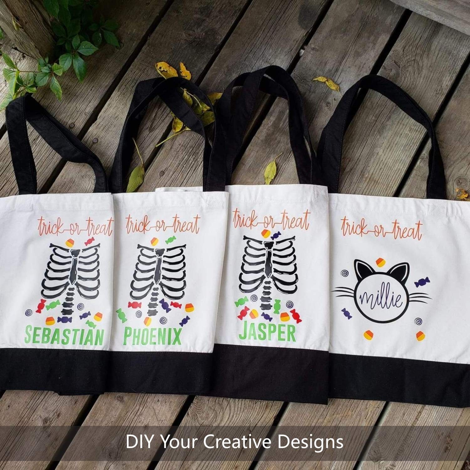 3-Pack Super Strong Large 12oz Cotton Canvas Tote Bags, Reusable Grocery Shop…