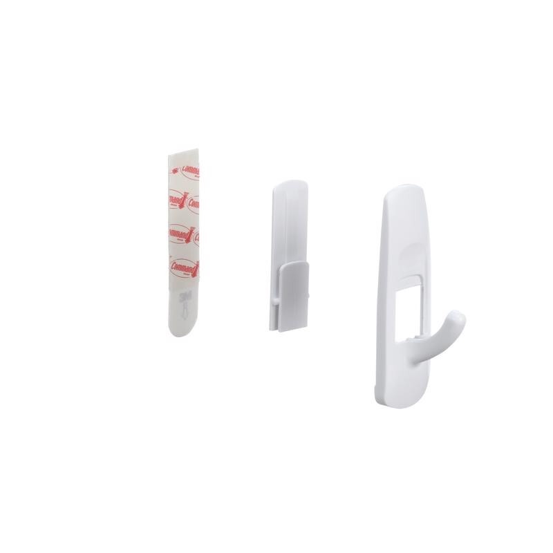 3M Command No Damage Hooks 6pk 3 in. L White 12 Strips Included Holds up to 3lbs