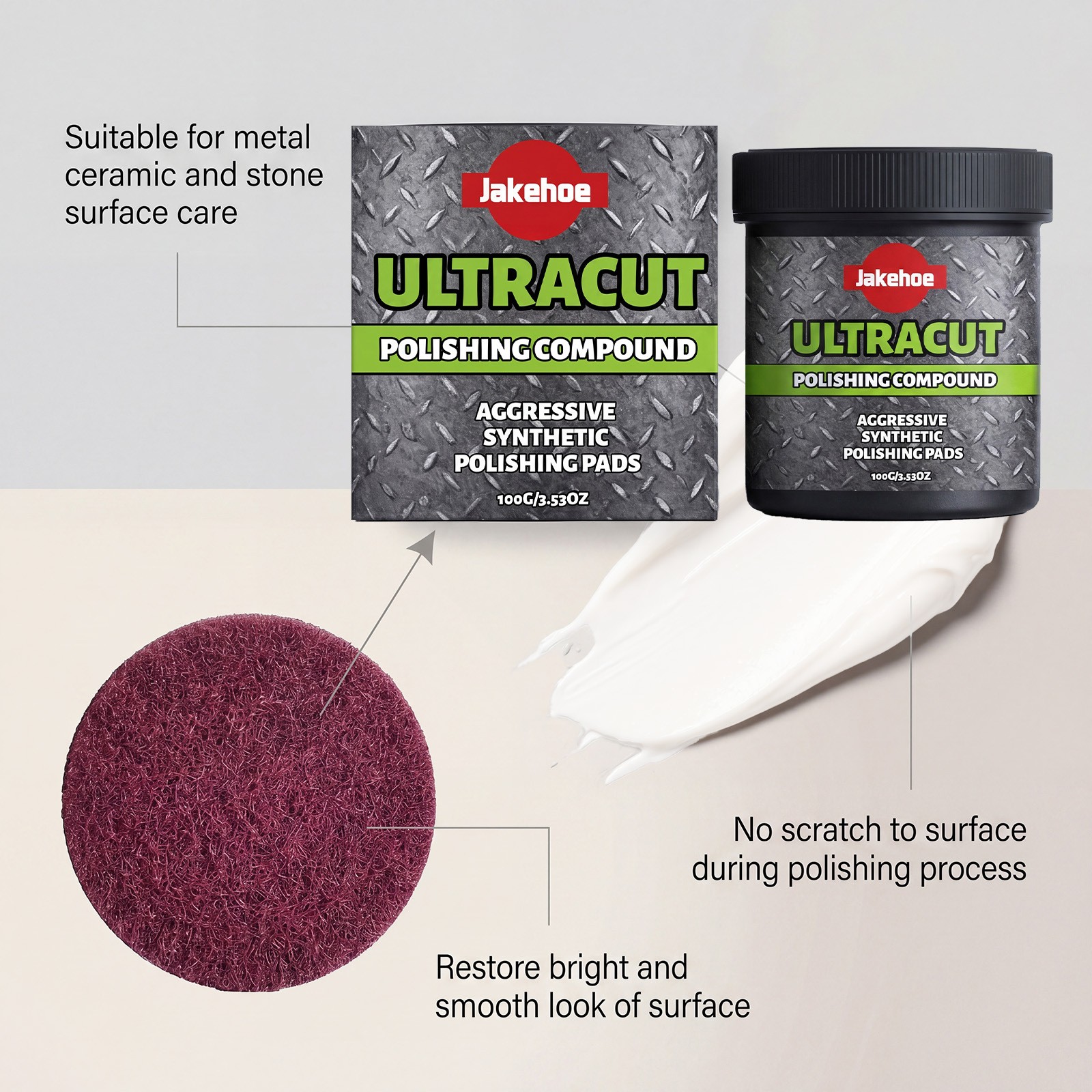 Ultracut Polishing Compound,Surface Restoration Polish With Pad 100G~20%OFF