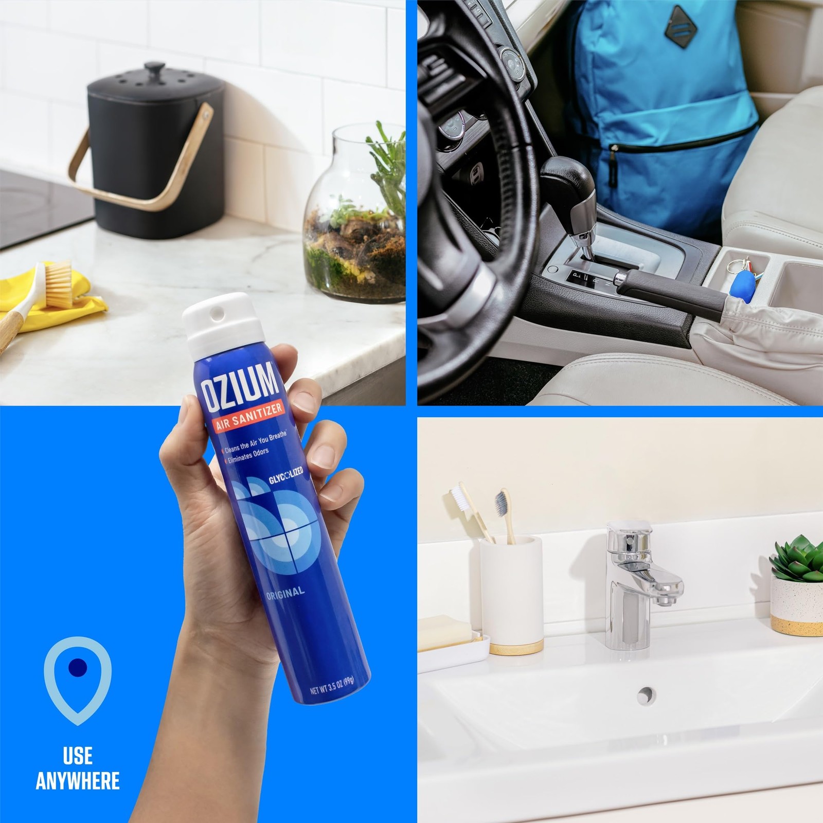 Ozium Air Sanitizer 3.5 Oz Pack Of 4 Odor Eliminator And Air Deodorizer