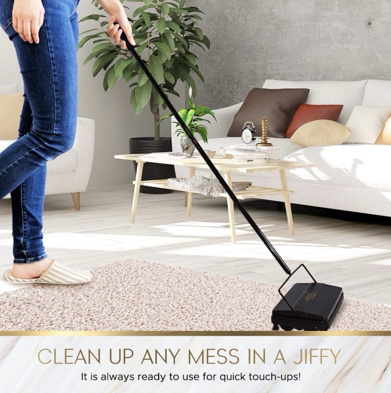 Fuller Brush 17027 Electrostatic Carpet & Floor Sweeper 9″ Cleaning Path Black