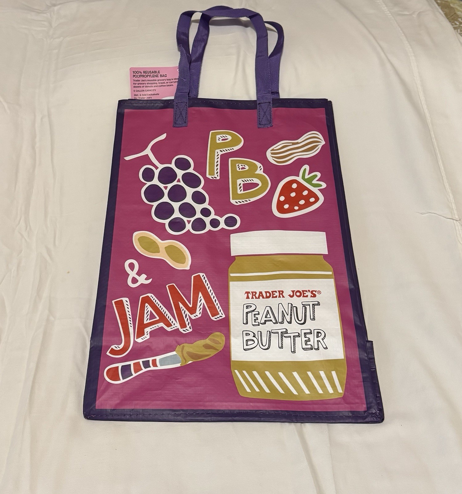 Trader Joe’s Reusable Shopping Bag Large Pop Art Multicolor Foldable