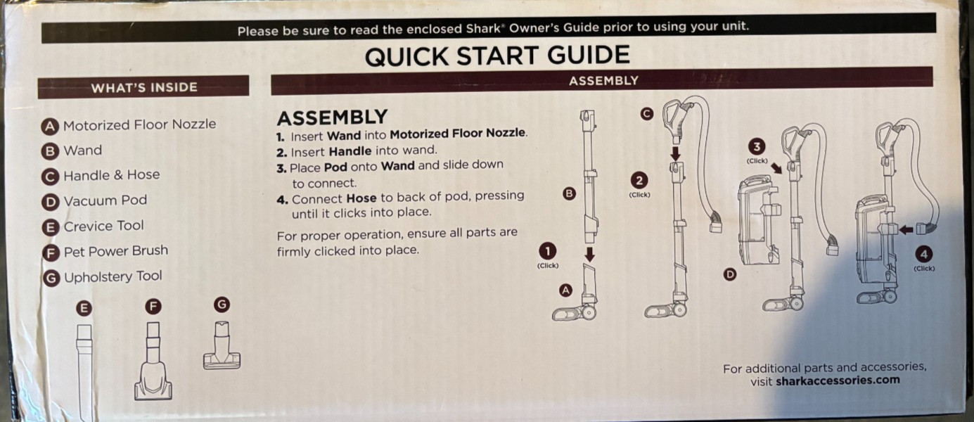 New Shark Rotator Powered Lift-Away TruPet Upright Vacuum NV752 Shipped 2nd box