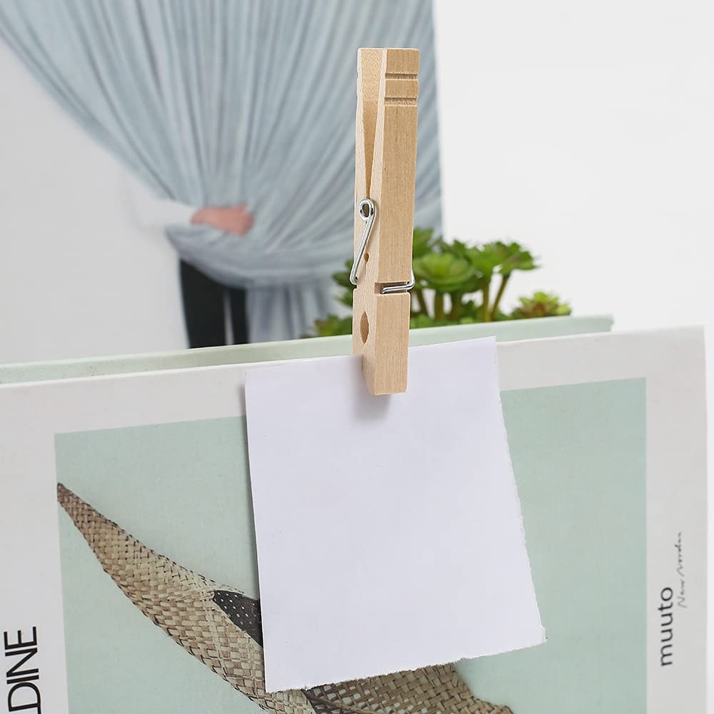 Clothes Pins Wood for Hanging Clothes,3.5 Inch【100pcs】 Heavy Duty Wooden Clothes