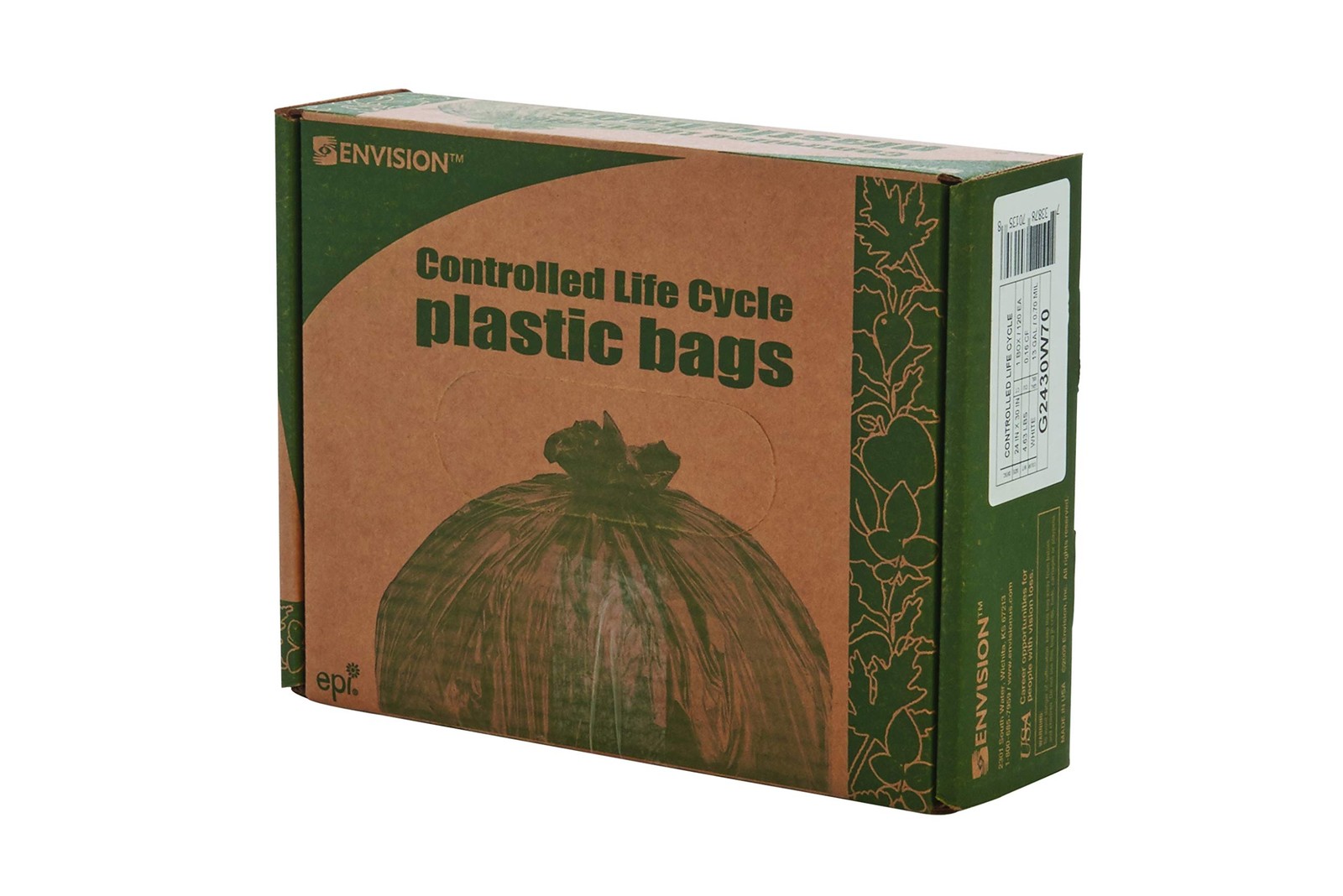 STOUT by G2430W70 Controlled Life-Cycle Plastic Bags, 24″ x 30″, 13 gal capac…
