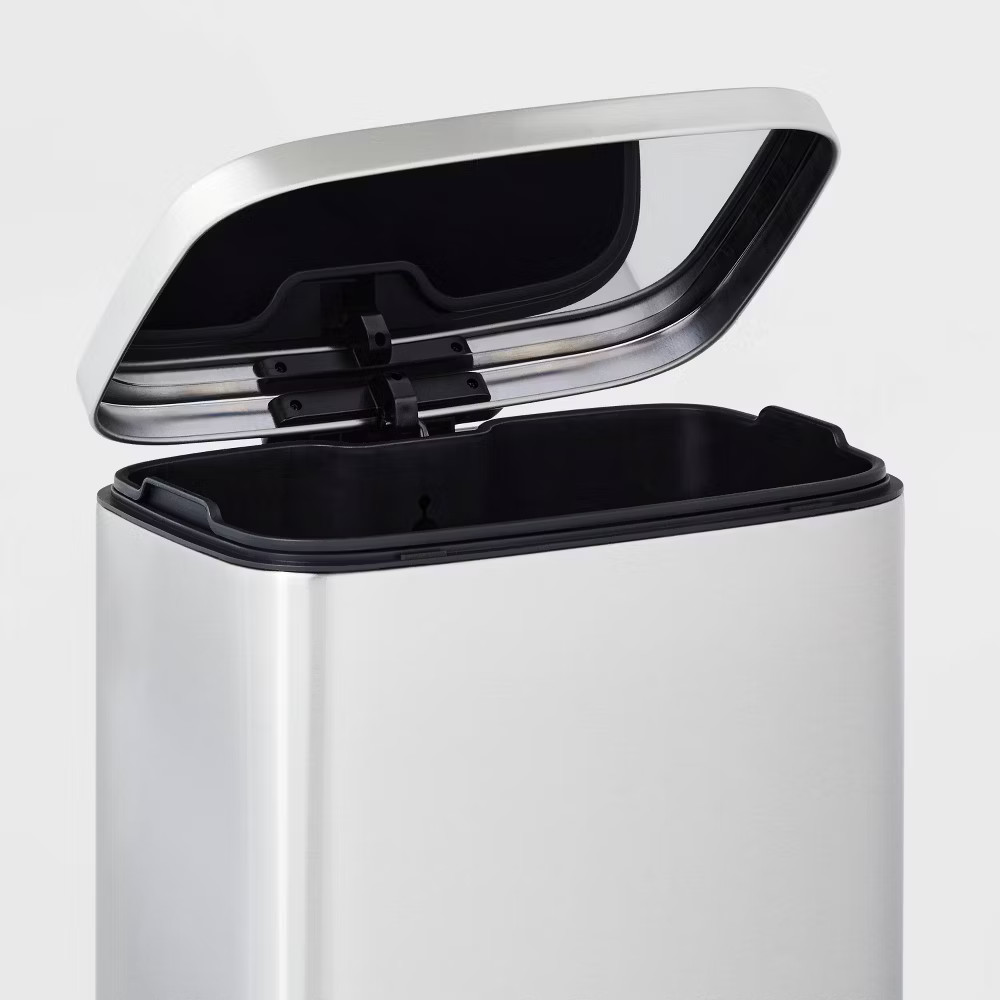45L Rectangular Step Trash Can Silver – Brightroom