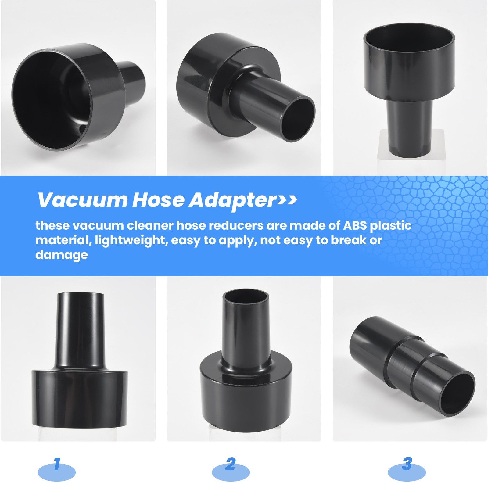 3 Pieces Universal Vacuum Hose Adapter Wet Dry Vacuum Converter Reducer9997