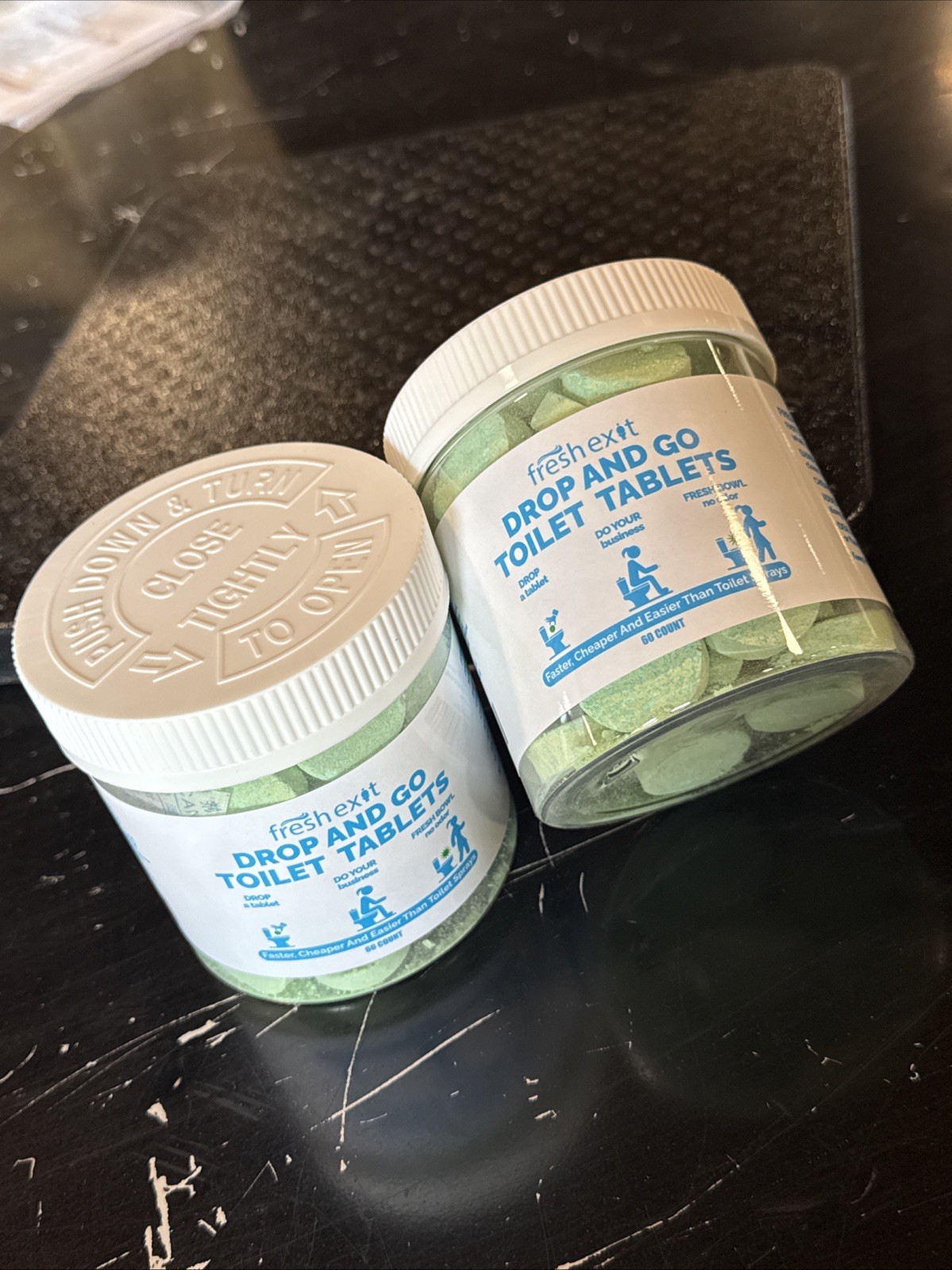[2-PK] Toilet Deodorizer Tablets Drop One In and Go 60×2 Count Citrus Scent Odor