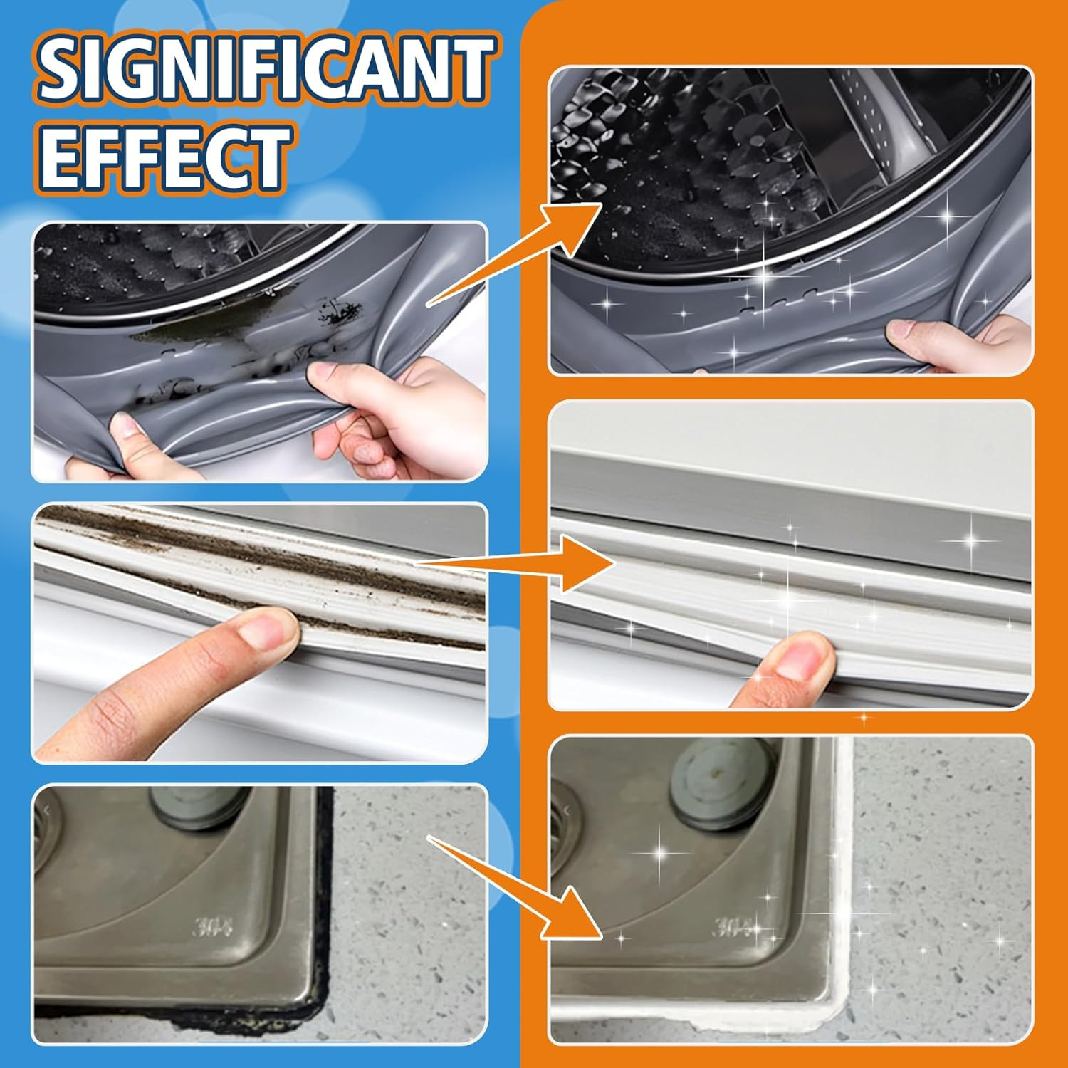 Household Stain Cleaner Washing Machine Cleaner for Washer Seal | Reaches Crevic