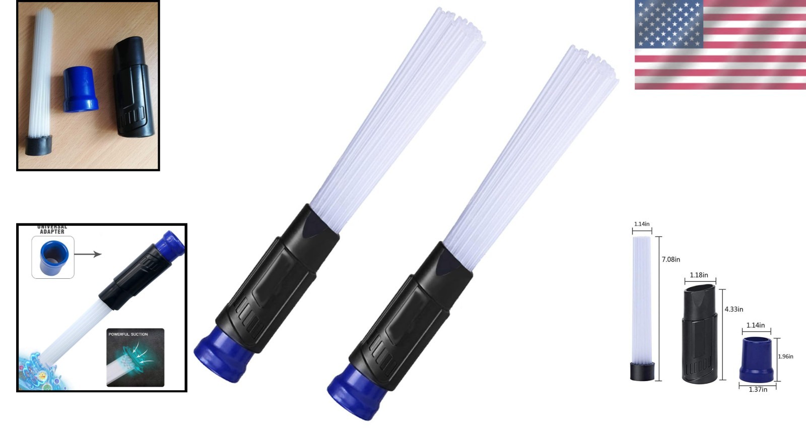 2PCS Universal Vacuum Attachment Set – Multifunctional Dust Remover Tools