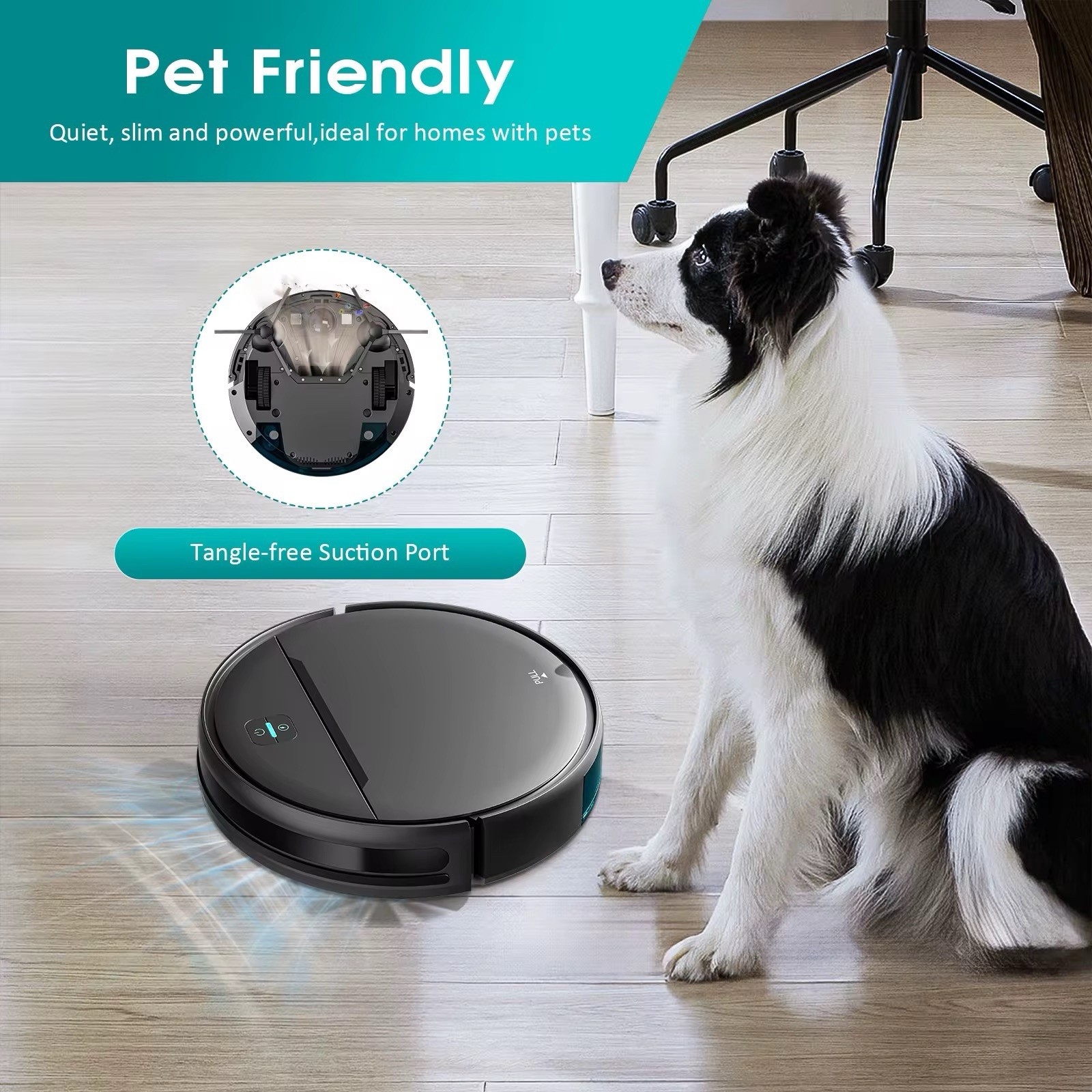 Automatic Robot Vacuum Cleaner 3000Pa App Control Wet Dry Mop-Eco Friendly