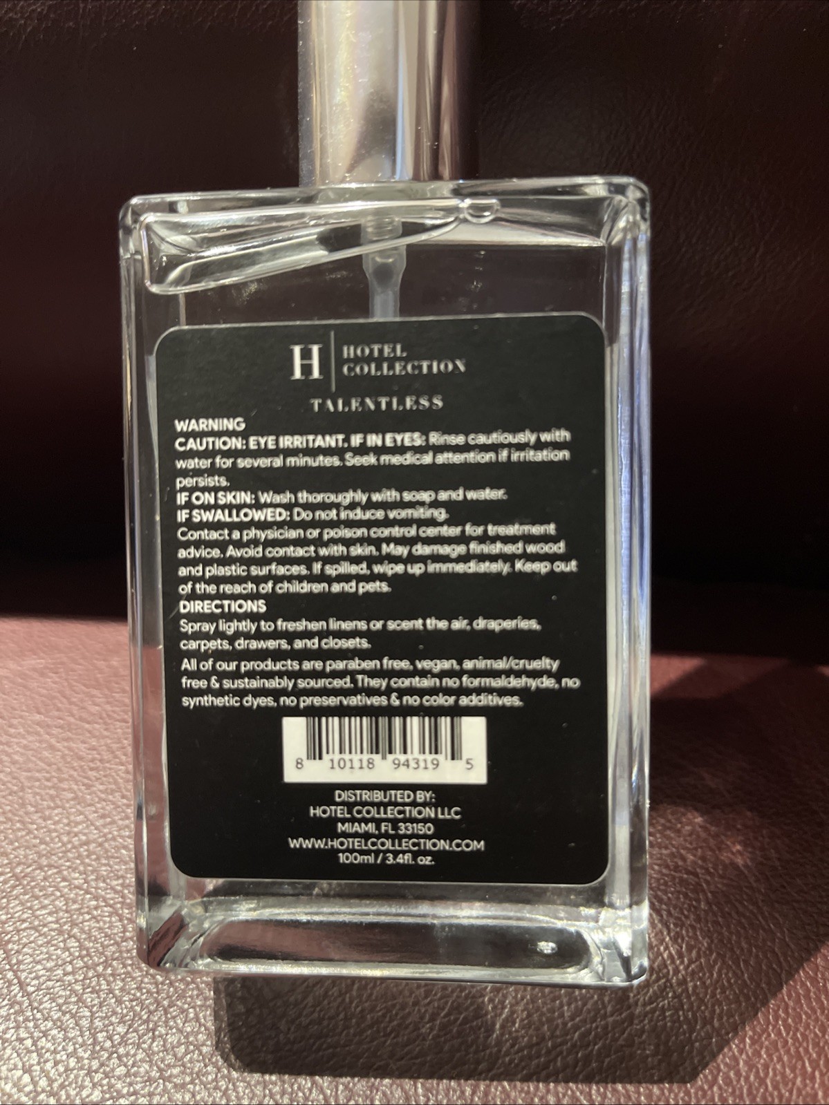 Hotel Collection Room Spray – Talentless ( 100ml /3.4fl oz.)