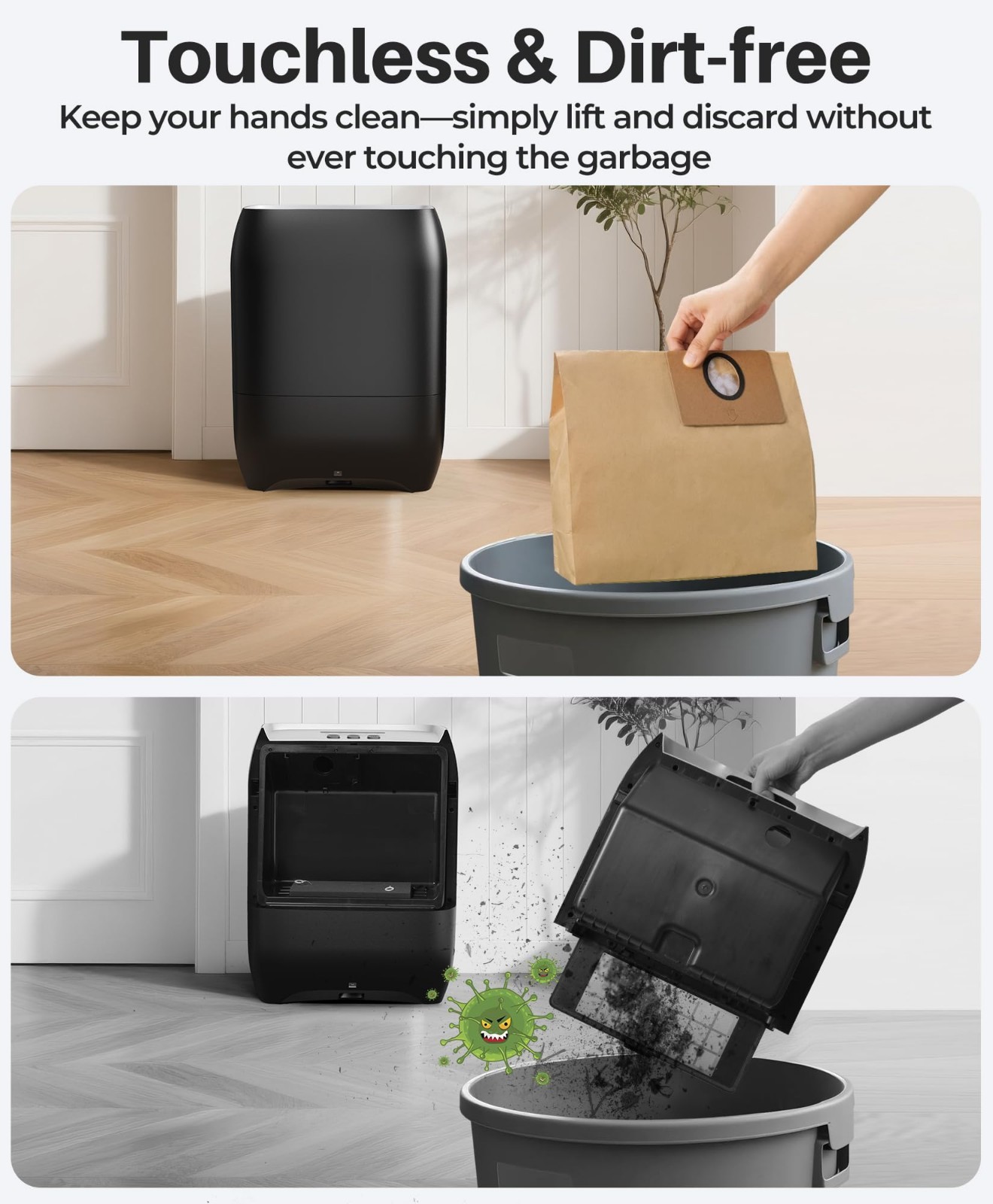 10-Pack Disposable Dustbags for Touchless Vacuum | Durable & Tough Hair Salon Us