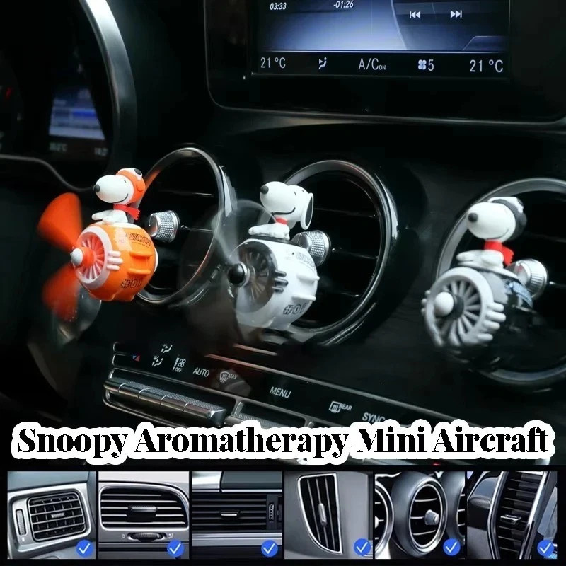 Cute Snoopy Anime Car Air Freshener Aromatherapy Fragrance Piece Car Air Outlet