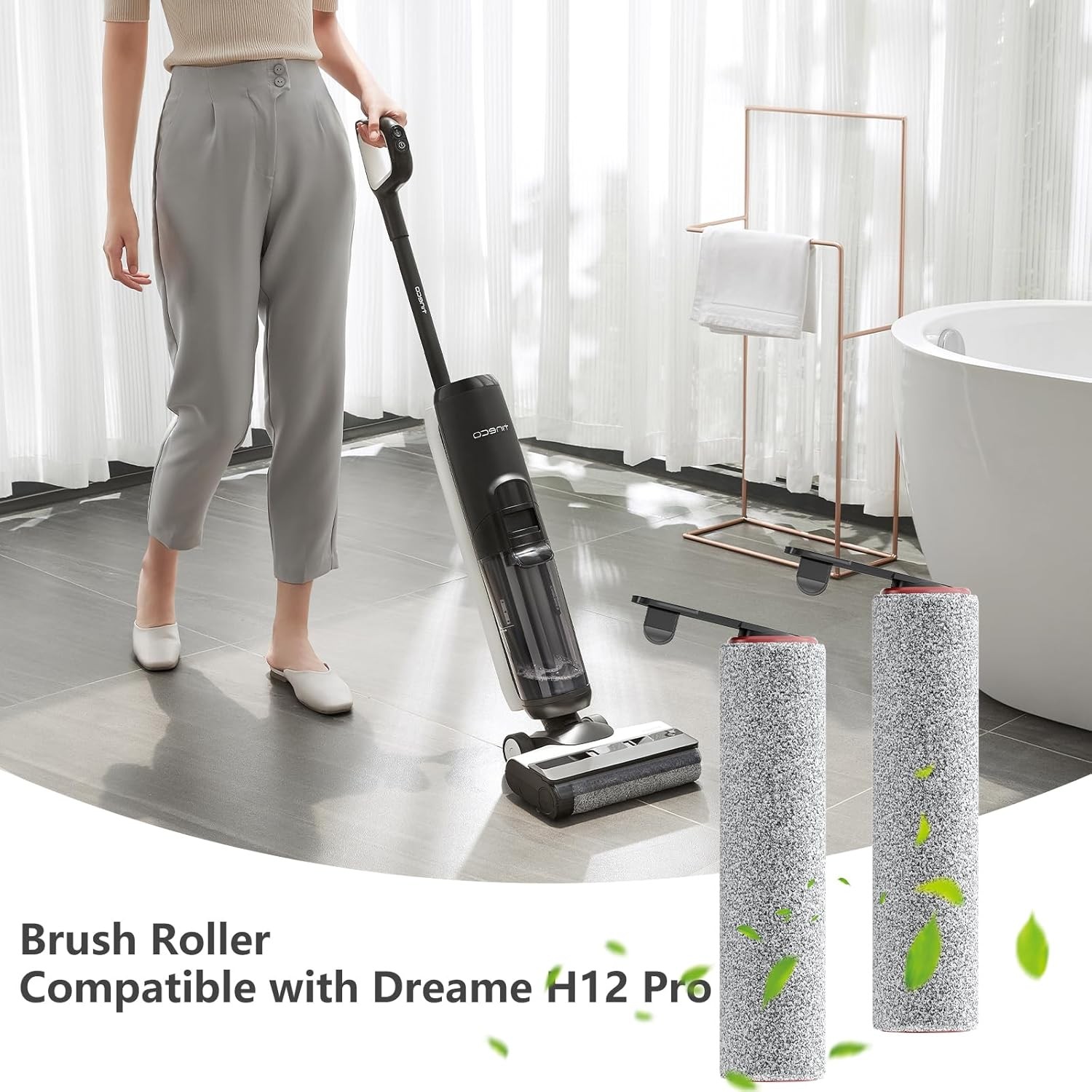 Replacement Vacuum Filters Roller Brushes Compatible with Dreame H12 Pro Wet