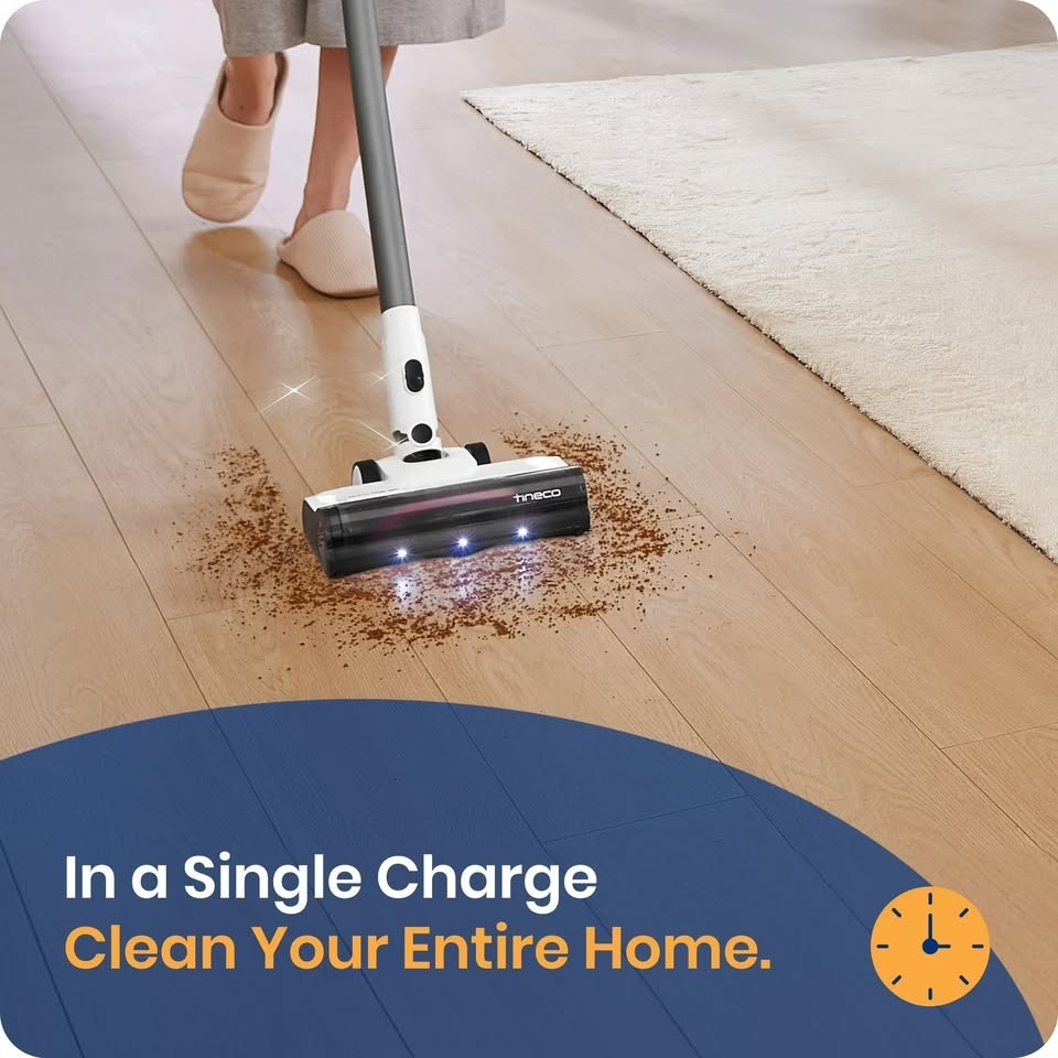 Tineco GO Slim 300W Cordless Stick Vacuum 40 Min Run Time, Removeable Battery