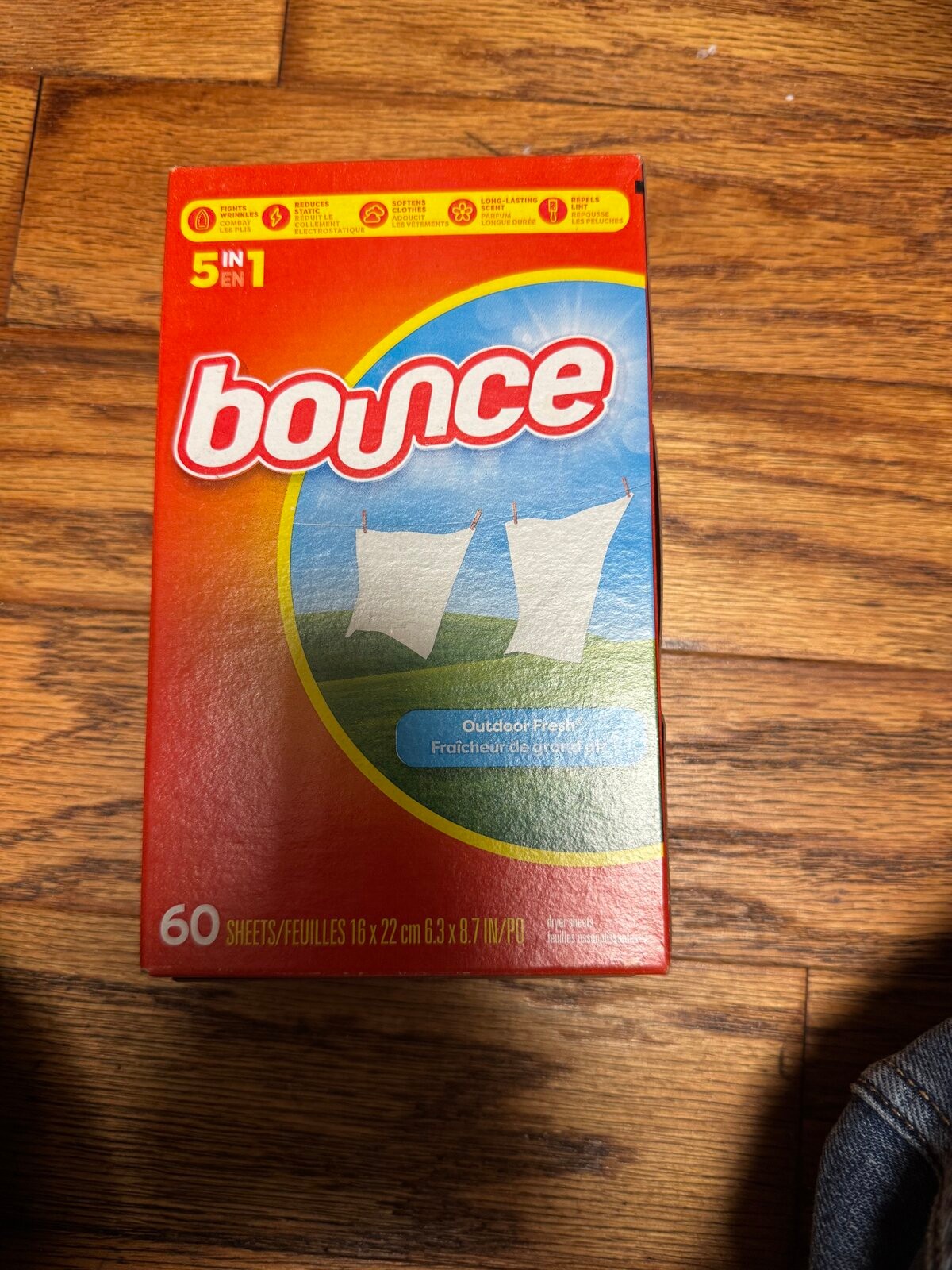 Bounce 5-in-1 Dryer Sheets Outdoor Fresh Scent 60 Sheets Fabric Softener
