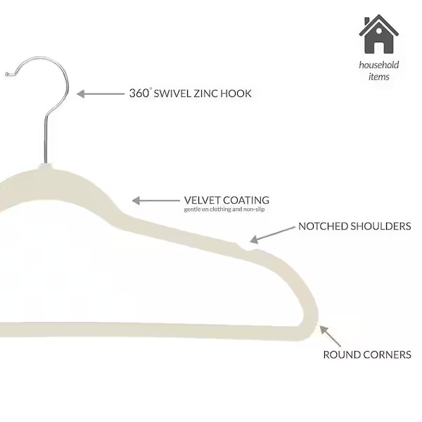 Ivory Velvet Hangers 25-Pack