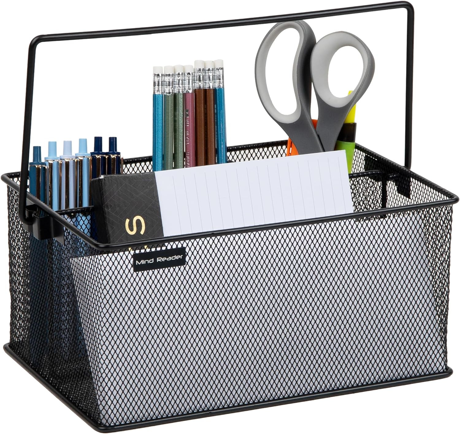 Multi-Purpose Storage Caddy with Handle, Desktop Organizer, Cutlery Holder, 4 Co