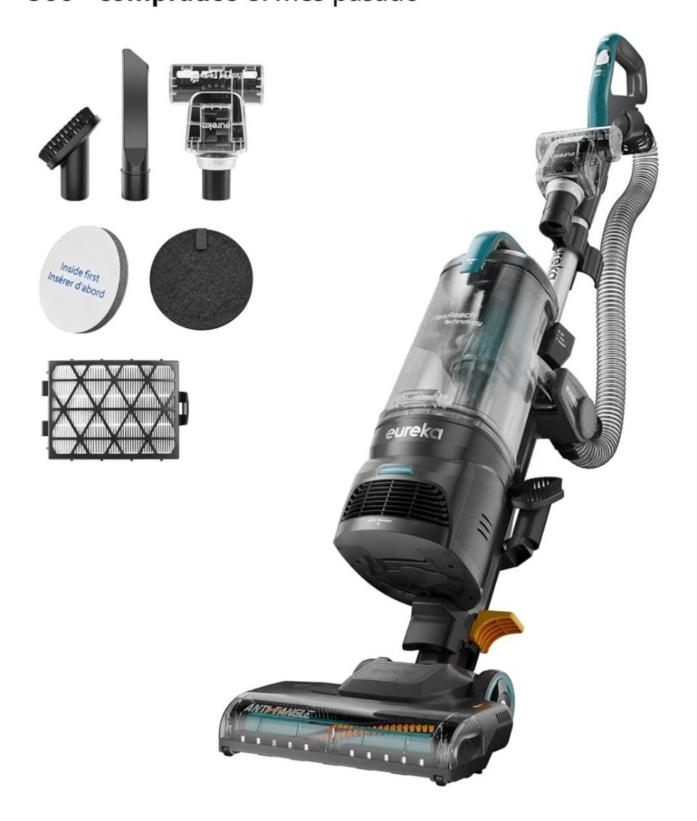 Eureka Bagless Upright Vacuum Anti-Tangle LED Hose Tools 960W Black/Teal