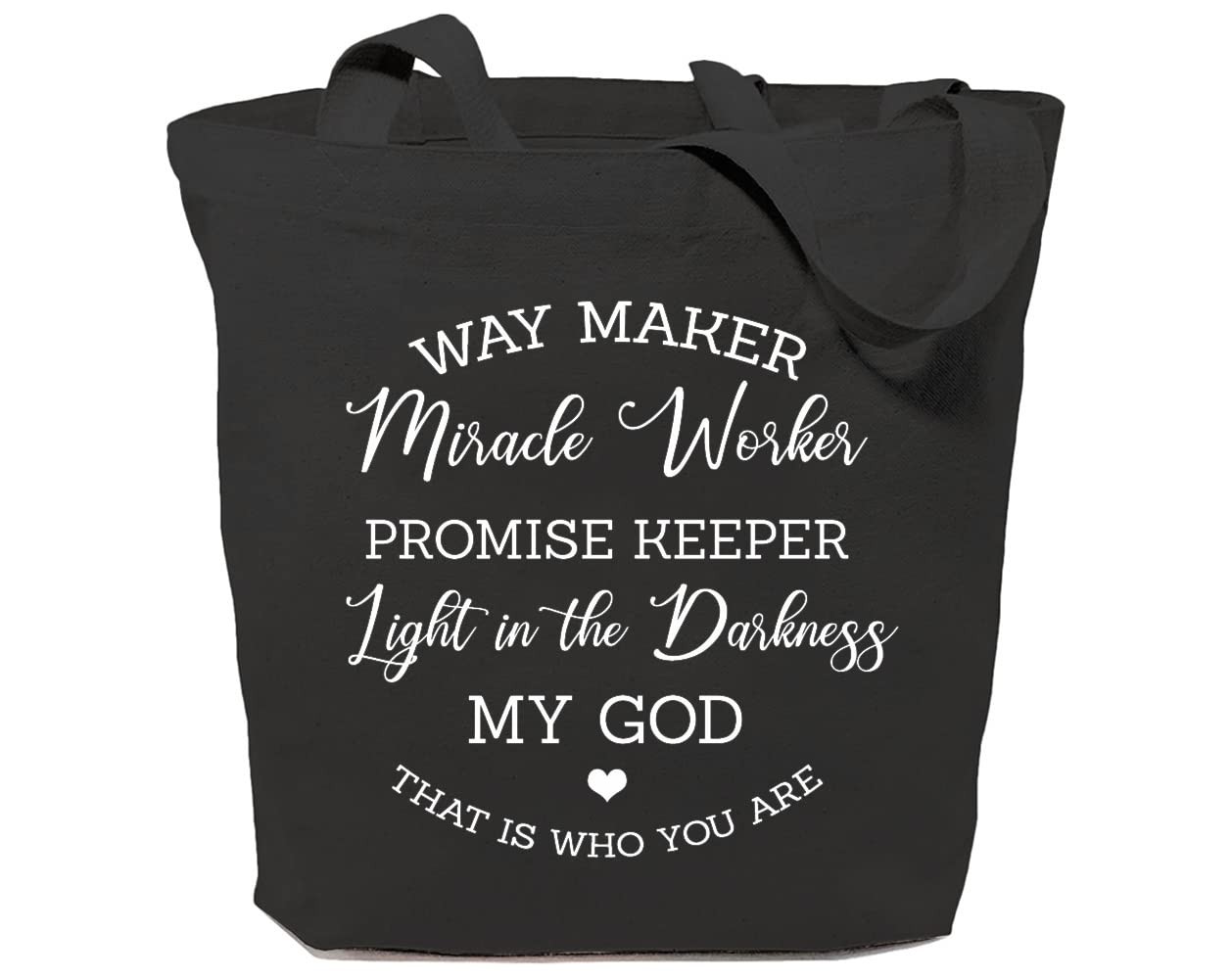 Waymaker Canvas Tote Bag for Women Christian Scripture Reusable Grocery Shoulder