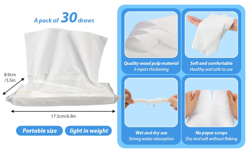 4 Packs Car Tissue Refills, Car Napkin Holder Refill Facial Auto Visor Travel