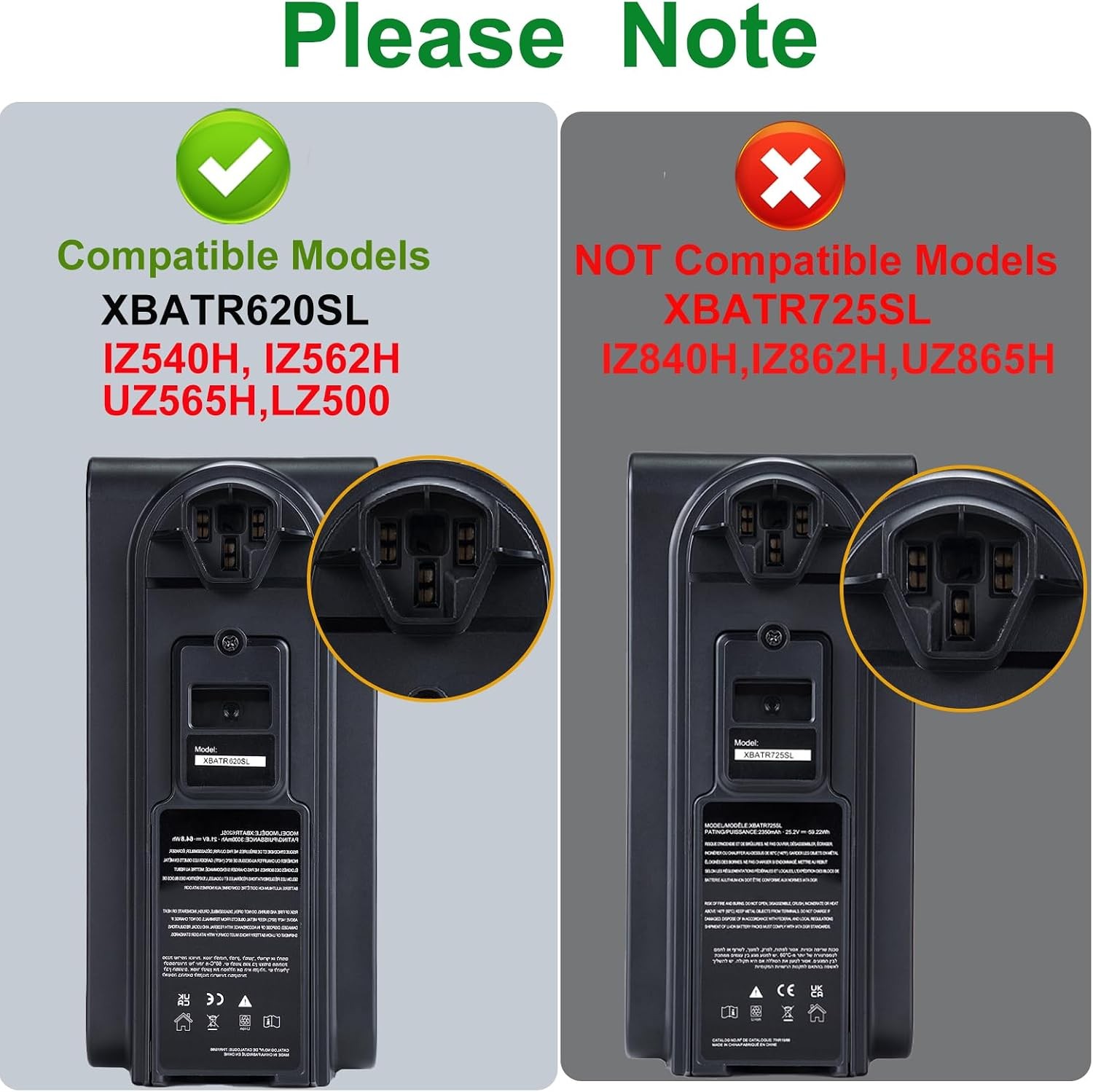 Replacement for Shark XBATR620SL Battery Compatible with IZ540H IZ562H UZ565H