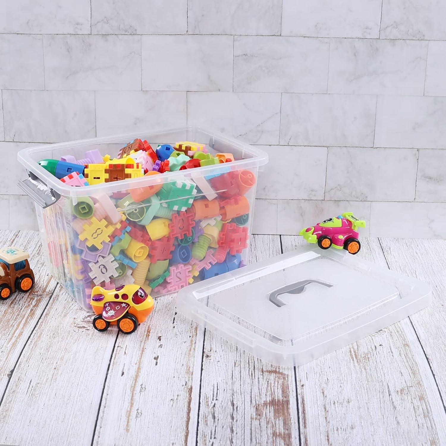 Clear 12 Qt Storage Container with Lid & Handle, Latching Box, 1 Pack