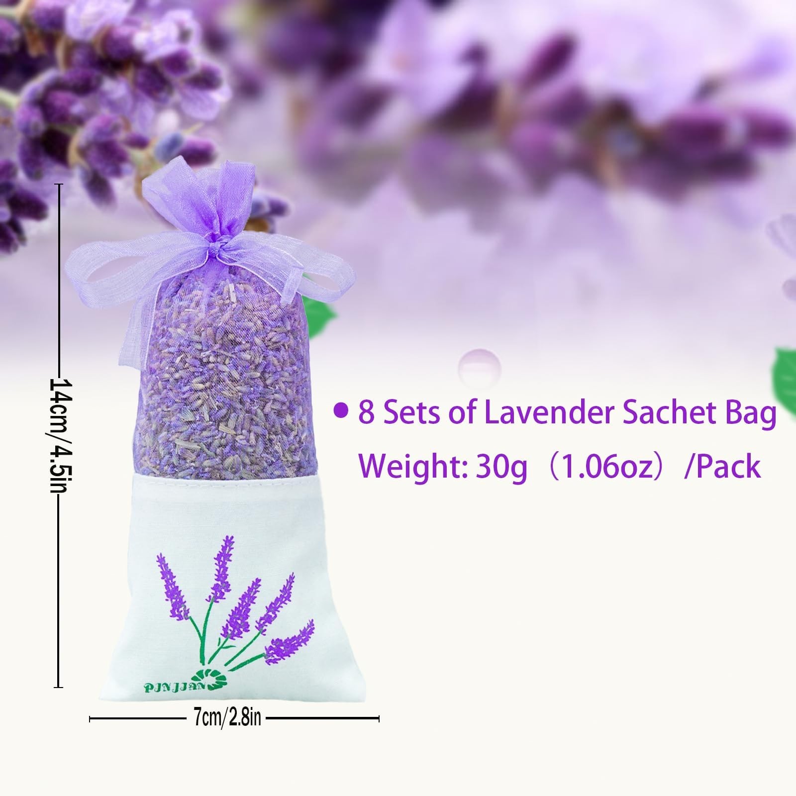 8 Packs Lavender Sachet Bags for Drawers and Closets, Long-Lasting Lavender S…