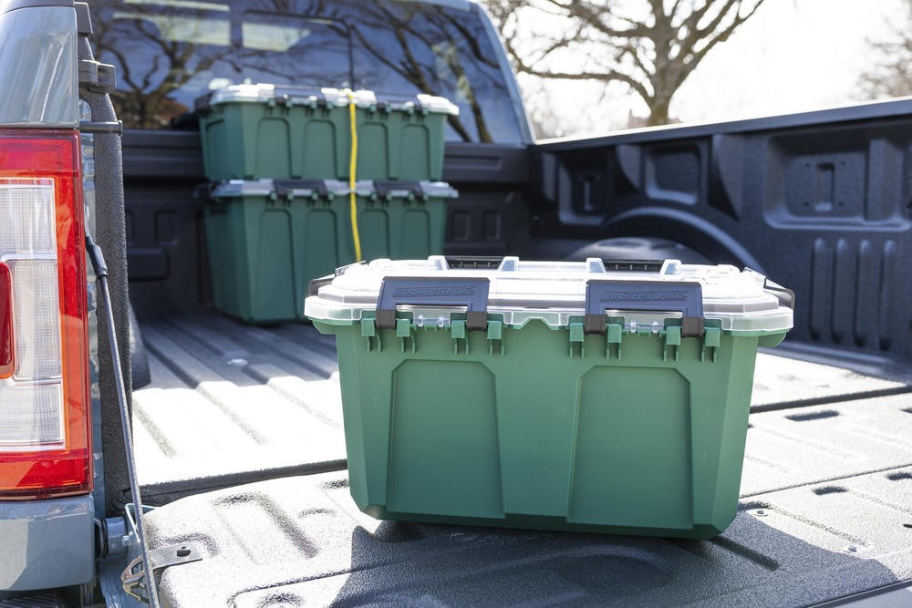 5 Gallon Green Clear Lid Waterproof Industrial Gasketed Tote Garage Storage Box